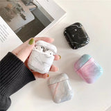 Travel Marble Pattern Hard PC Headphone Protective Case